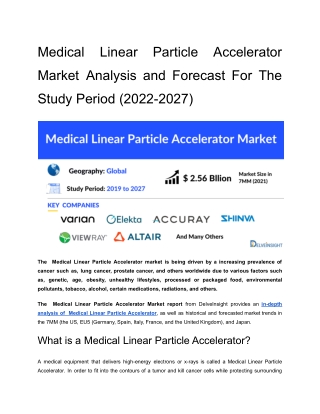 Medical Linear Particle Accelerator Market Insights and Epidemiology Forecast