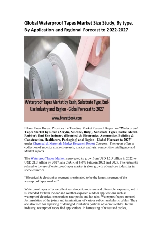 Global Waterproof Tapes Market Research Report 2022-2027