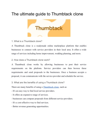 The ultimate guide to Thumbtack clone