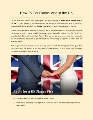 How To Get Fiance Visa in the UK