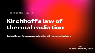 Kirchhoff's law formula and its derivation. Numerical problems