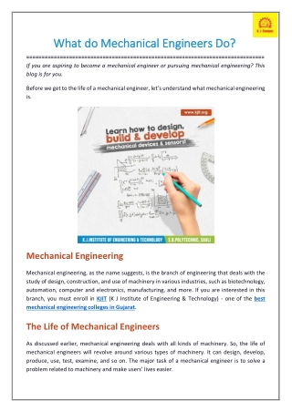 What do Mechanical Engineers Do