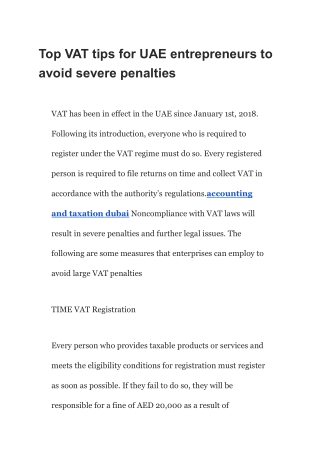 Top VAT tips for UAE entrepreneurs to avoid severe penalties