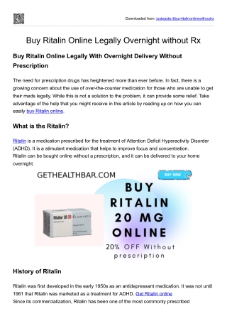 Buy Ritalin Online Legally Overnight without Rx