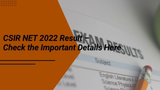 CSIR NET 2022 Result – Check the Important Details Here
