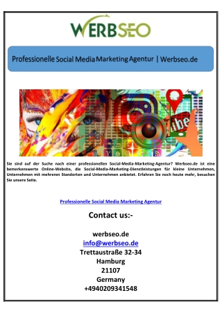 Professionelle Social Media Marketing Agentur | Werbseo.de