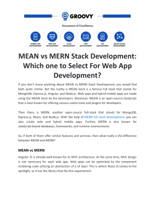 MEAN vs MERN Stack Development_ Which one to Select For Web App Development