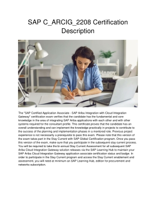 SAP C_ARCIG_2208 Certification Description