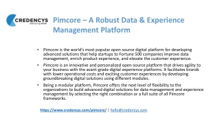 Pimcore – A Robust Data & Experience Management Platform