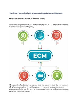 Four Primary ways to Speed up Operations with Enterprise Content Management