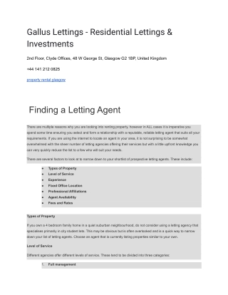 Gallus Lettings - Residential Lettings & Investments