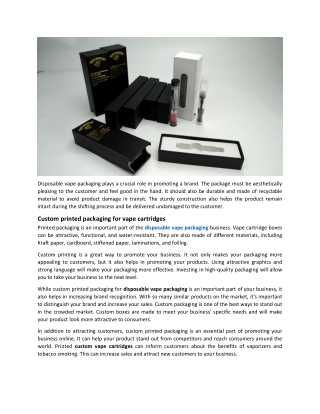 Why is Disposable Vape Packaging Important for Your Business
