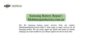 Samsung Battery Repair | Mobilerepairfactory.com.au