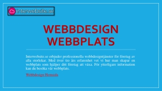 Webbdesign Webbplats | Interwebsite.se