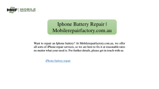 Iphone Battery Repair | Mobilerepairfactory.com.au