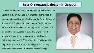 Best Orthopaedic doctor in Gurgaon