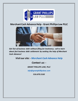 Merchant Cash Advance Help Grant Phillips Law PLLC