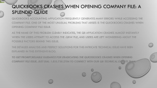 Easy methods to resolve QuickBooks crashes when opening company file