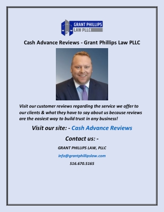 Cash Advance Reviews Grant Phillips Law PLLC