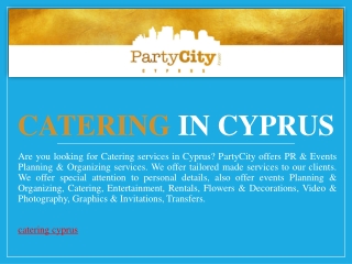 Catering in Cyprus | Party City Cyprus