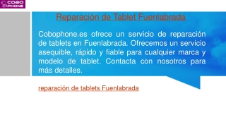 Reparación de Tablet Fuenlabrada  Cobophone.es