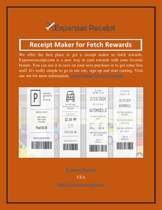 Receipt Maker for Fetch Rewards  Expensesreceipt