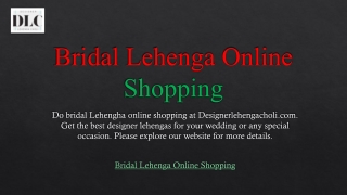 Bridal Lehenga Online Shopping | Designerlehengacholi.com