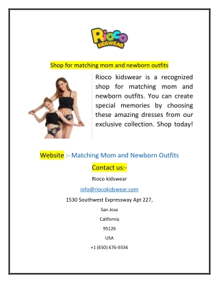 Shop for matching mom and newborn outfits