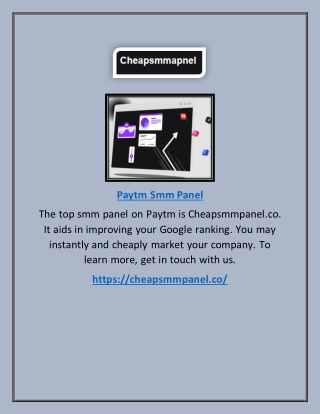 Paytm Smm Panel | Cheapsmmpanel.co