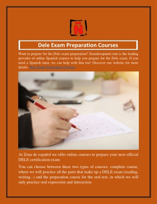 Dele Exam Preparation Courses  Zonadeespanol