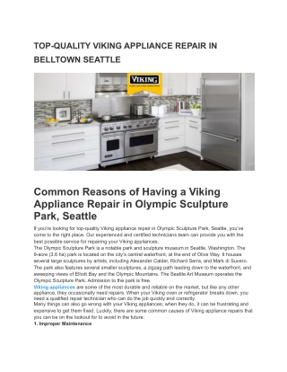 Top-Quality Viking Appliance Repair in Belltown Seattle