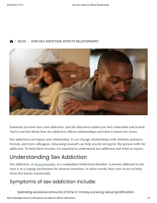 How Sex Addiction Affects Relationships