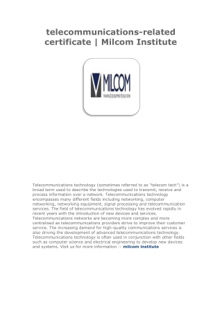 Milcom Institute