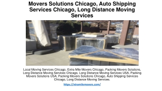 Movers Solutions Chicago, Auto Shipping Services Chicago