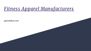 Fitness Apparel Manufacturers