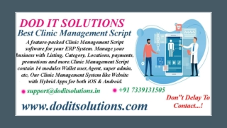 Readymade Best Clinic Management Script - DOD IT SOLUTIONS