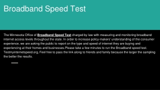 Broadband Speed Test