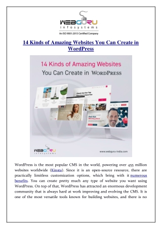 14 Kinds of Amazing Websites You Can Create in WordPress