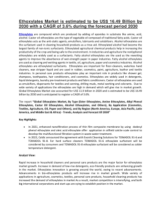 Ethoxylates Market