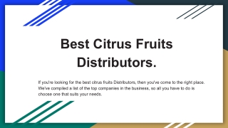 Best Citrus Fruits Distributors.