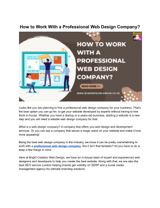 How to Work With a Professional Web Design Company?