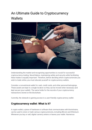 An Ultimate Guide to Cryptocurrency Wallets