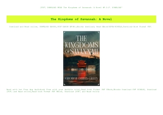 [PDF] DOWNLOAD READ The Kingdoms of Savannah A Novel #P.D.F. DOWNLOAD^