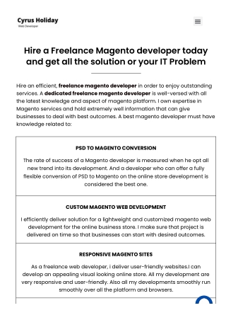 Hire Freelance Magento Developer for your Ecommerce