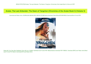 [READ PDF] EPUB Avatar  The Last Airbender The Dawn of Yangchen (Chronicles of the Avatar Book 3) (V