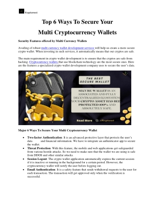 Top 6 ways to create secure wallet