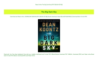 Read Online The Big Dark Sky [PDF EBOOK EPUB]