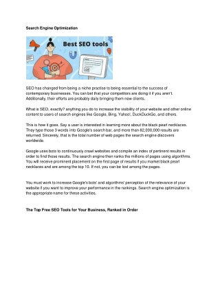 Top Best Free SEO Tools for 2022