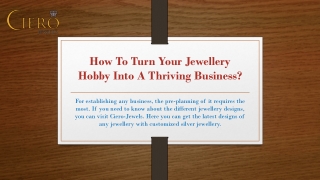 How To Turn Your Jewellery Hobby Into A Thriving Business