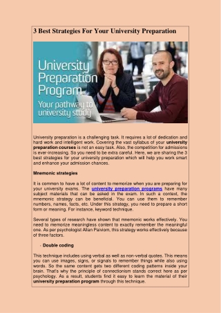 Best Strategies For Your University Preparation